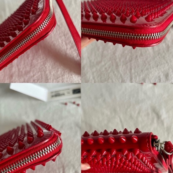 Christian Louboutin Red patent cris spiked leather Pouch for I pad or much more! - Picture 9 of 14